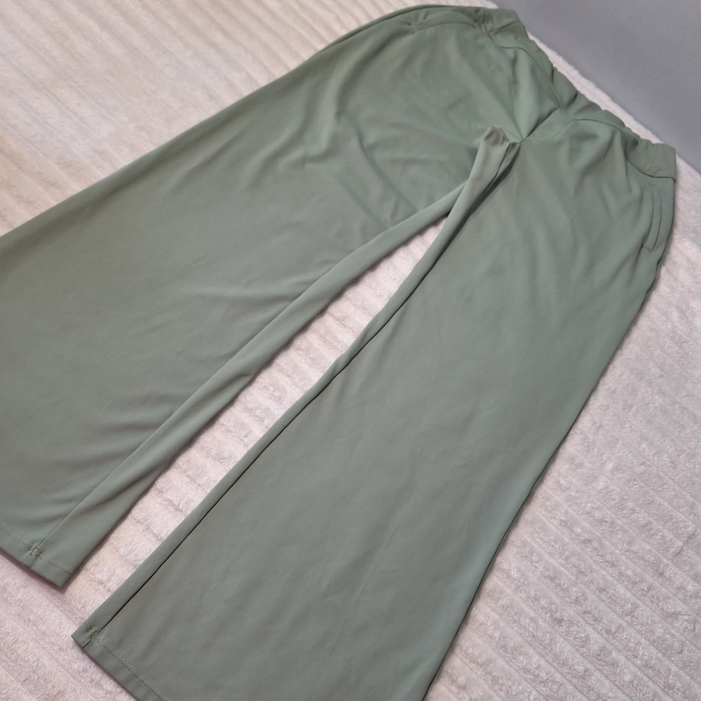 Halara Flex DayStretch High Rise Wide Leg Work Pants Womens L Sage Green